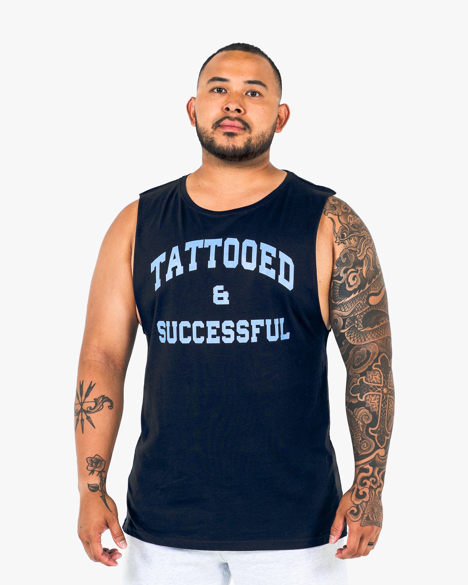 WKND Relaxed Tank - Navy w/ Light Blue